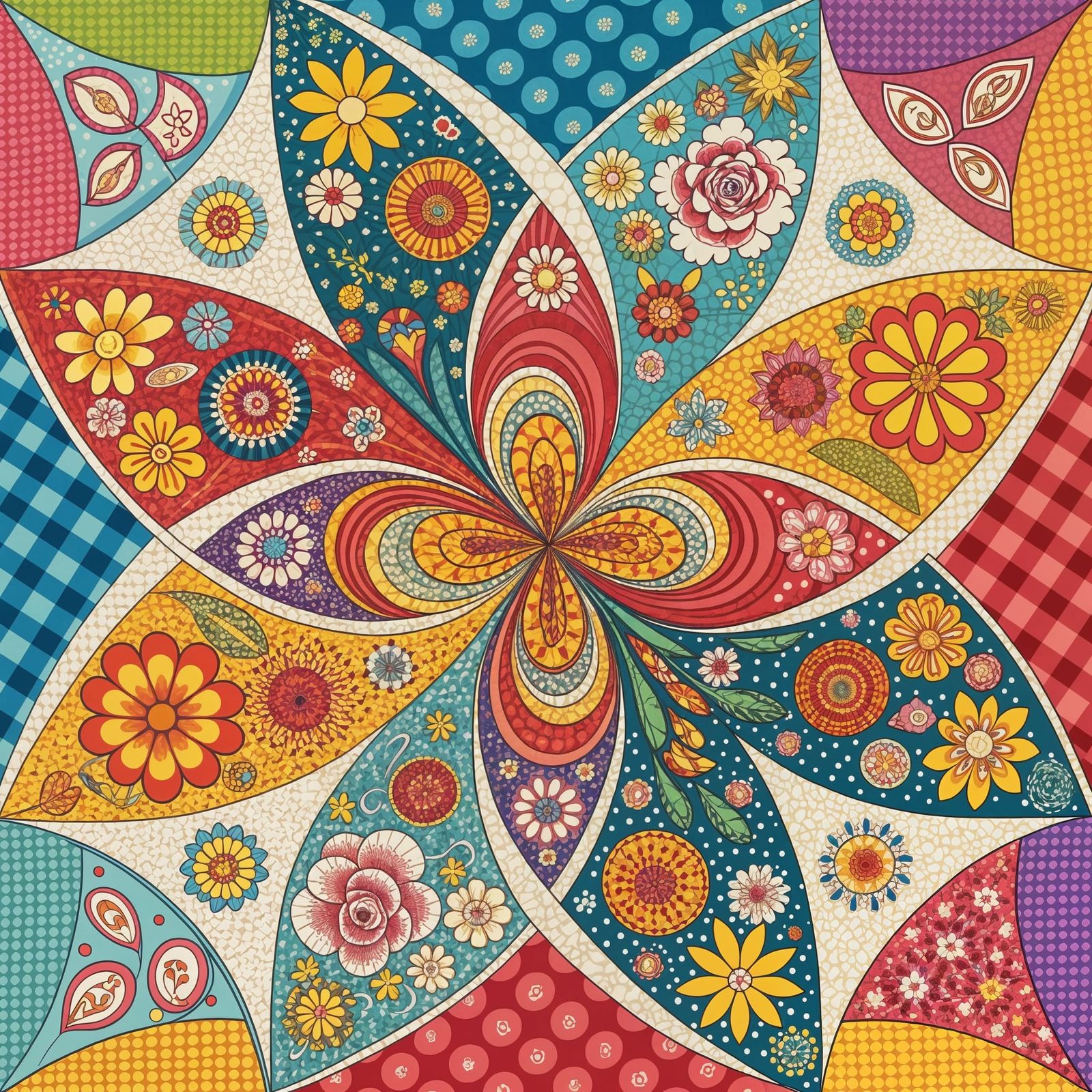 Psychedelic Gingham III in Op Art Style