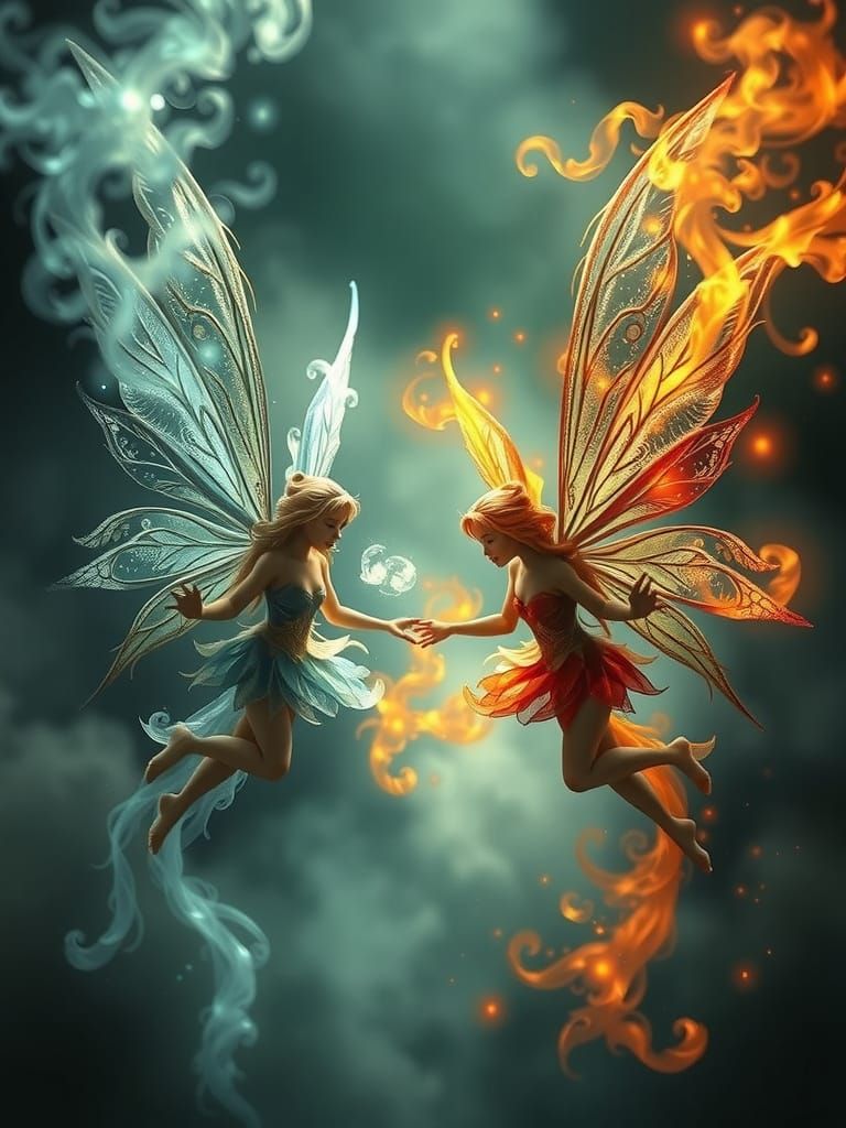 Elemental Fairies in Ethereal Fantasy Style