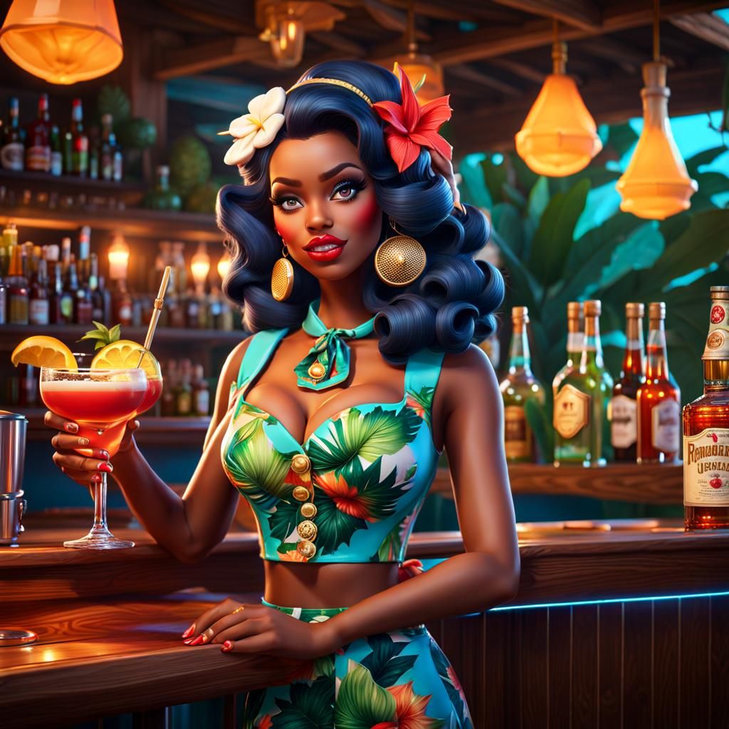 Gorgeous Bartender at a tropical island getaway