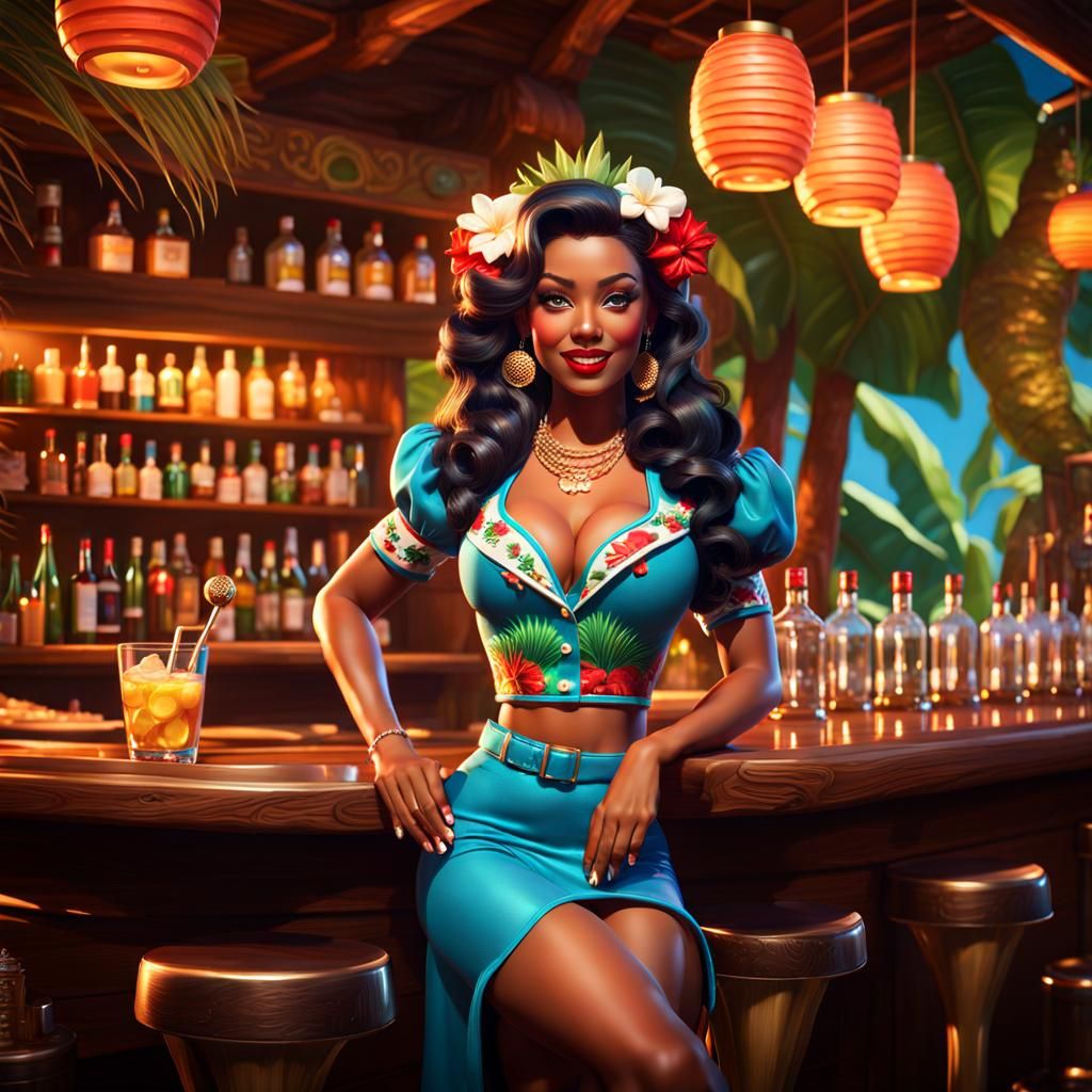 Gorgeous Bartender at a tropical island getaway