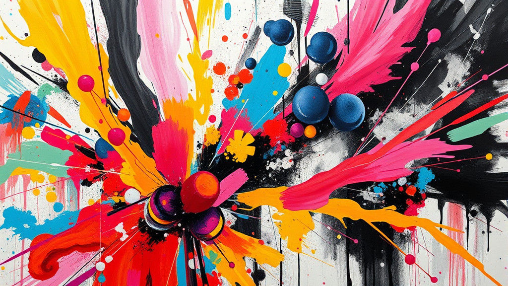 Vibrant Multicolored Abstract Art in Futuristic Style
