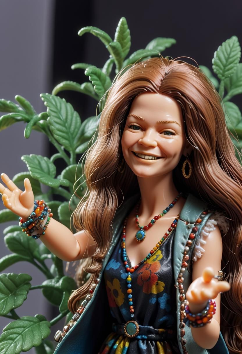 Hyperrealistic Janis Joplin Action Figure