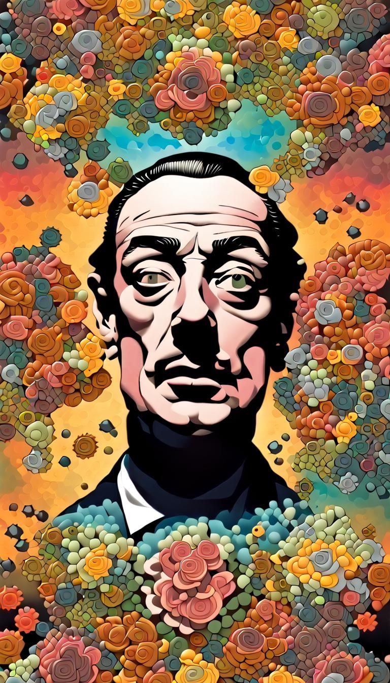 Rainbow Neon Crystal Architecture in Surreal Style