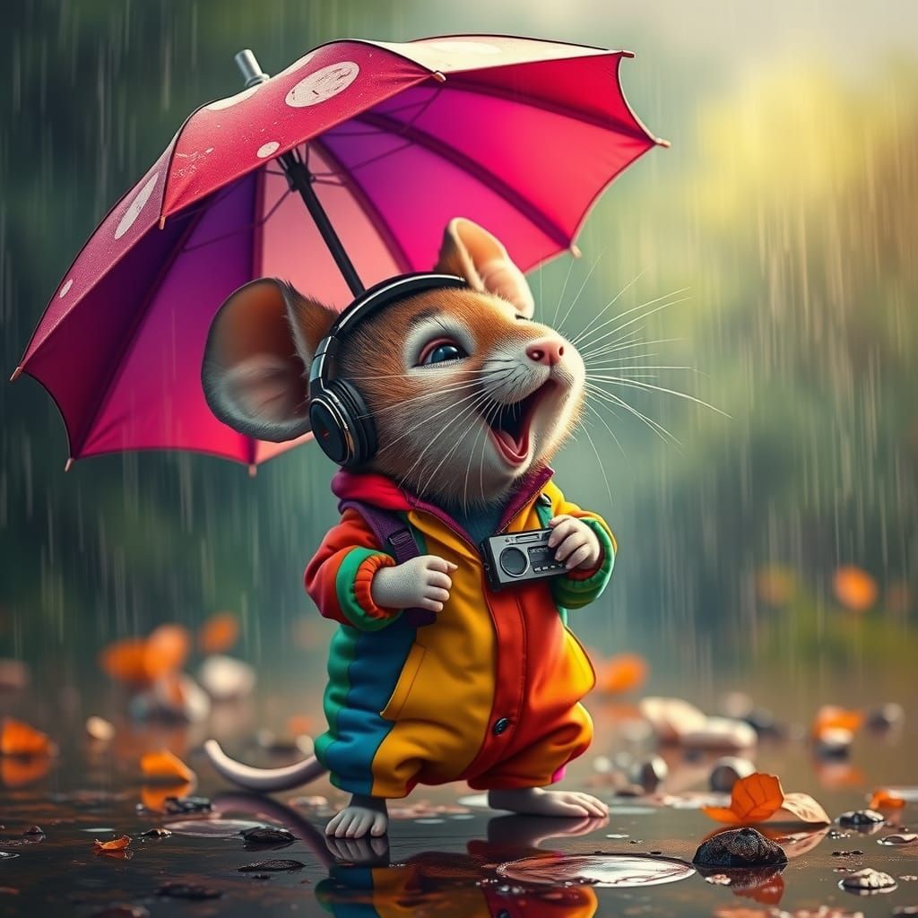 Vibrant Rainmouse in Joyful Delight