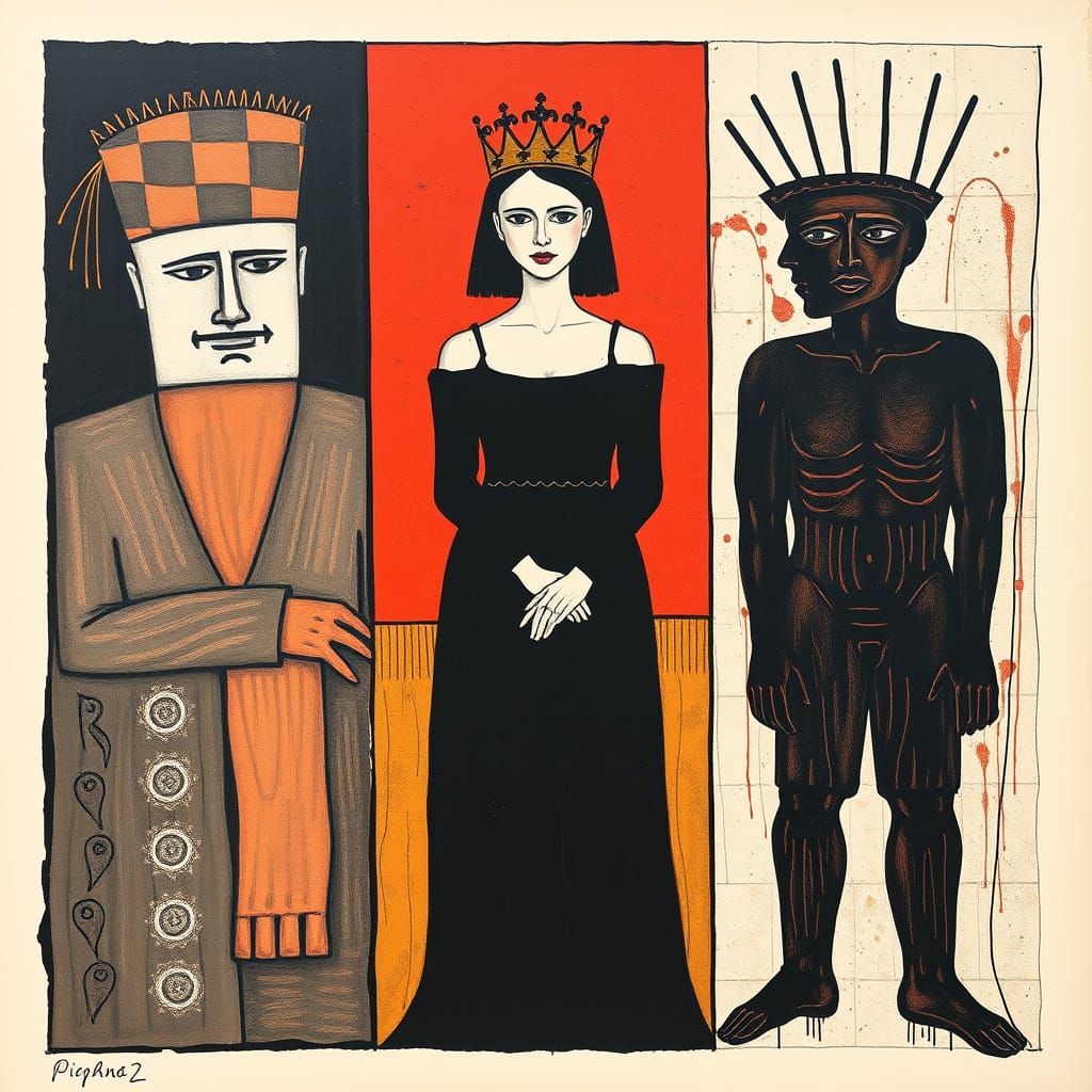 Emotional Artwork Inspired by Rivera, Kollwitz, Basquiat