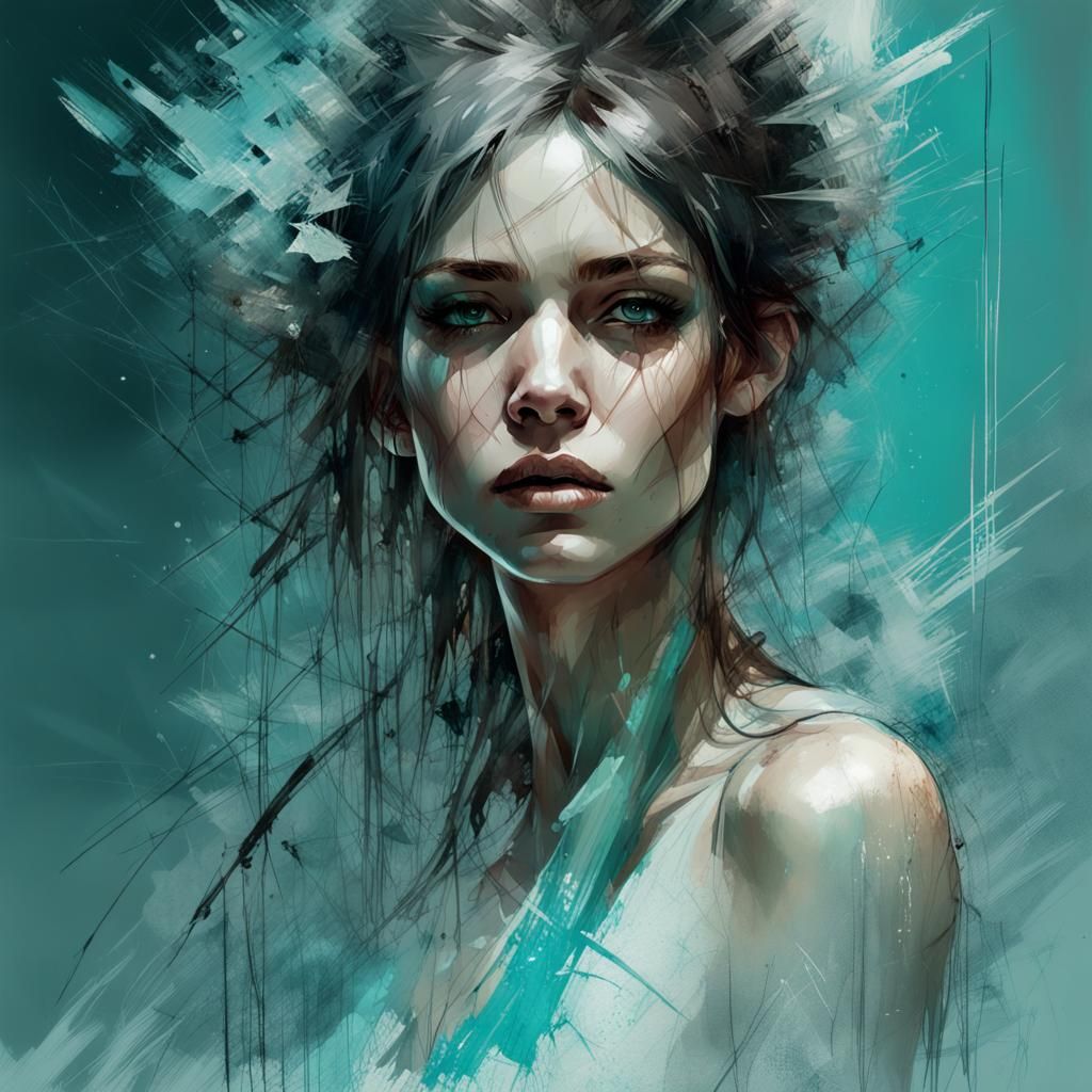 Aquamarine Crystal Girl: Geode Ice Art