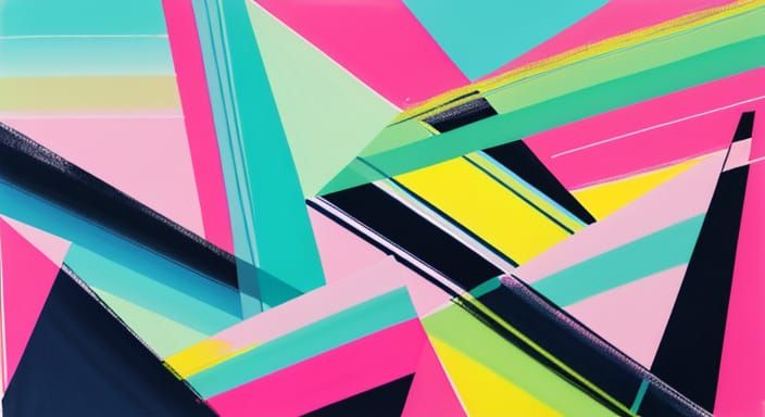 Abstract Colorfield Painting with Wild Brushstrokes