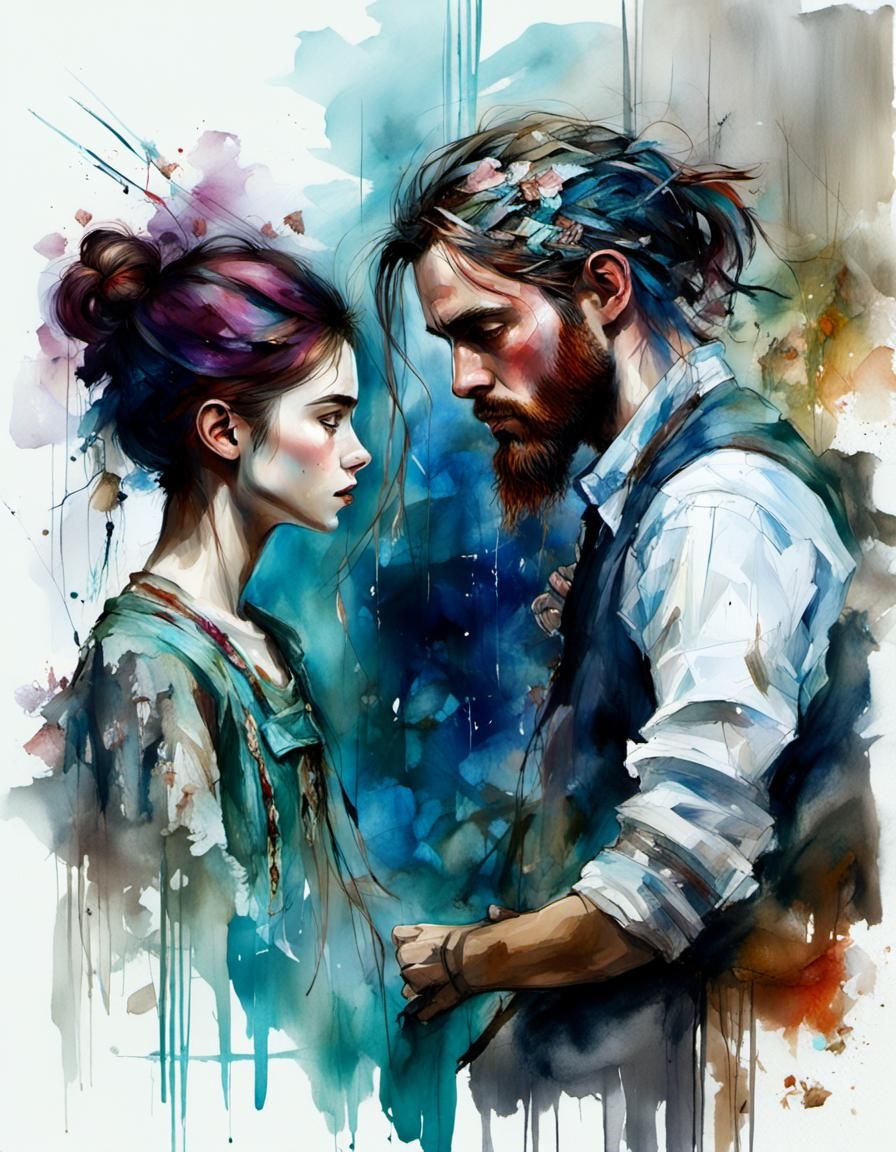 une femme cheveux grisonnant et d'un jeune homme