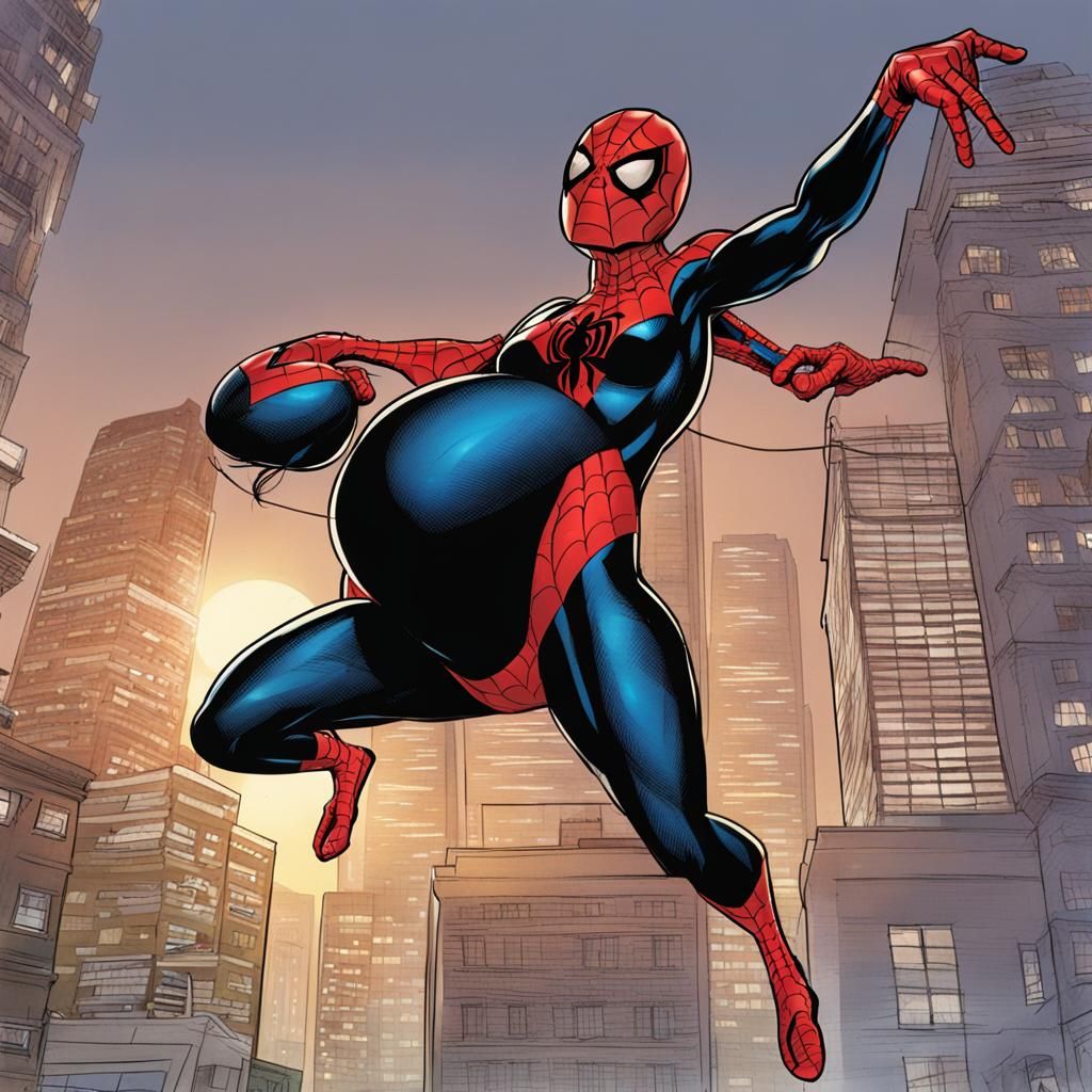 Pregnant Spider-Girl: AI Generated Image