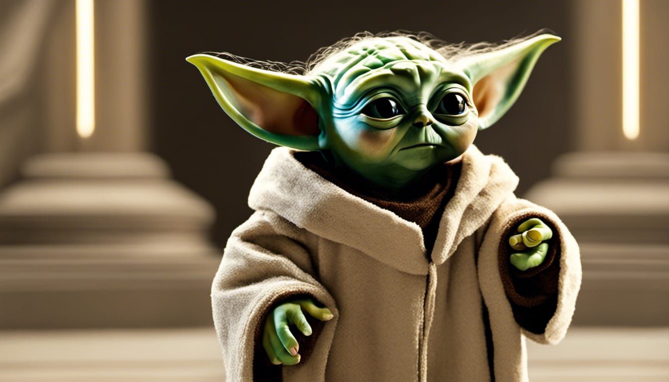 Mona Lisa Jesus Baby Yoda Fusion