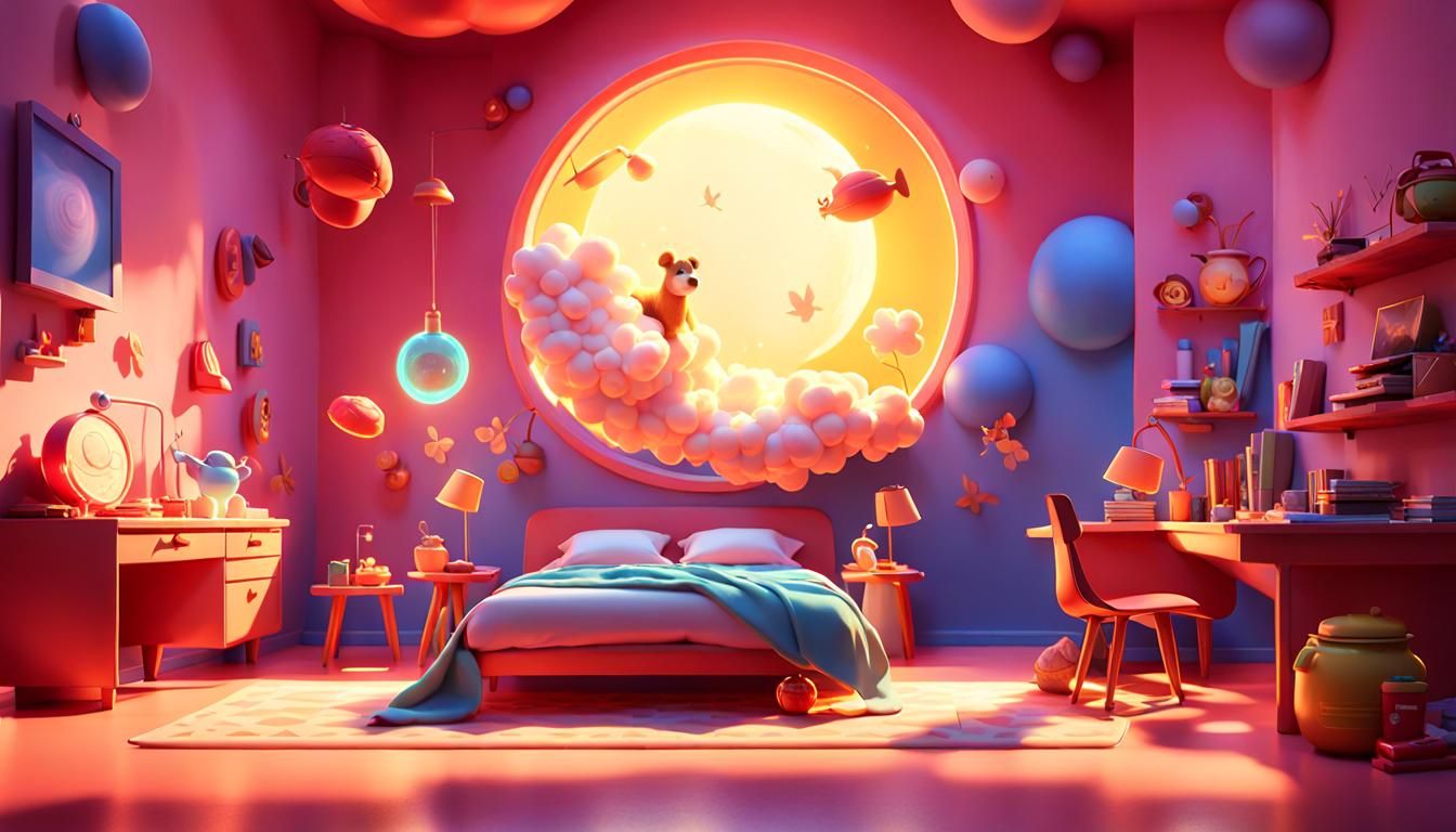 Heavenly Child's Bedroom in 3D Digital Art