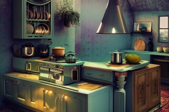 Beautiful and Mysterious Kitchen Concept Art