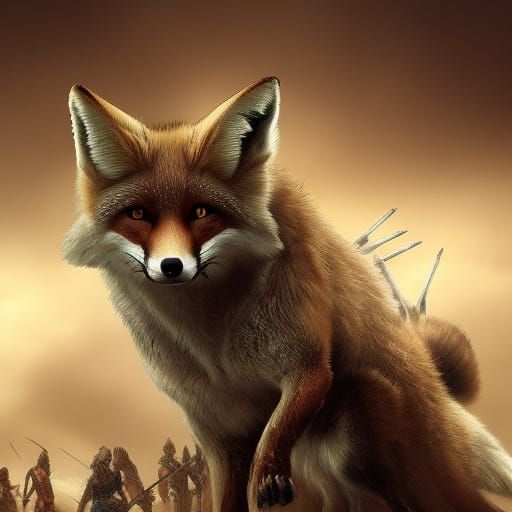 Epic Warrior Fox in Digital Matte Painting
