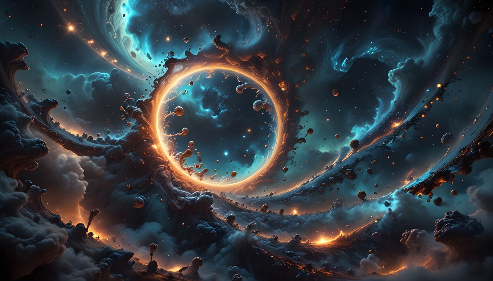 Mathematical Equation of Pi Unfolds in Surreal, Panoramic Be...