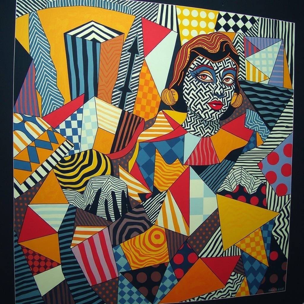 Hypnotic Harlequin in Geometric Optical Illusion