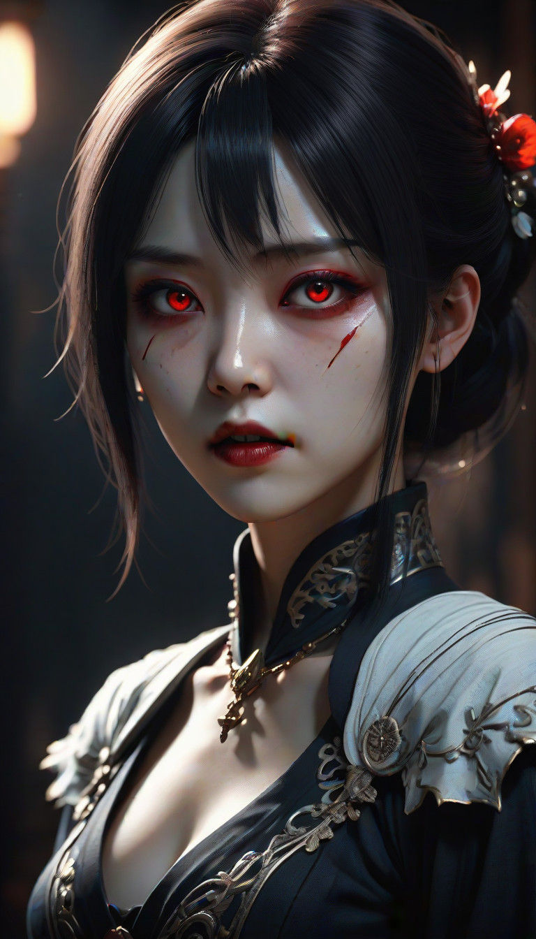 Gothic Vampire in Dark Fantasy Elegance