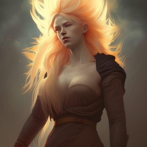 Beautiful Russian Super Saiyan in Baroque Style