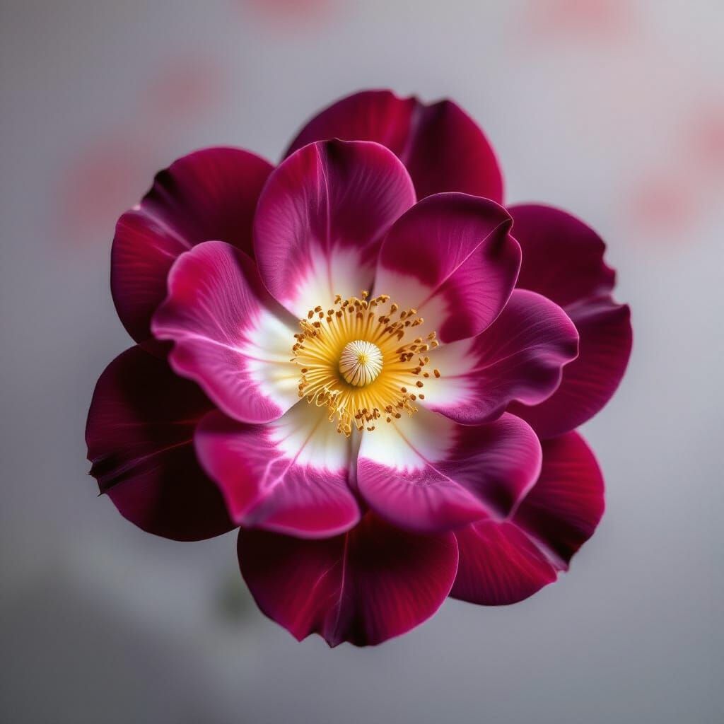 Macro Twilight Scarlet Rose in Still Life Style