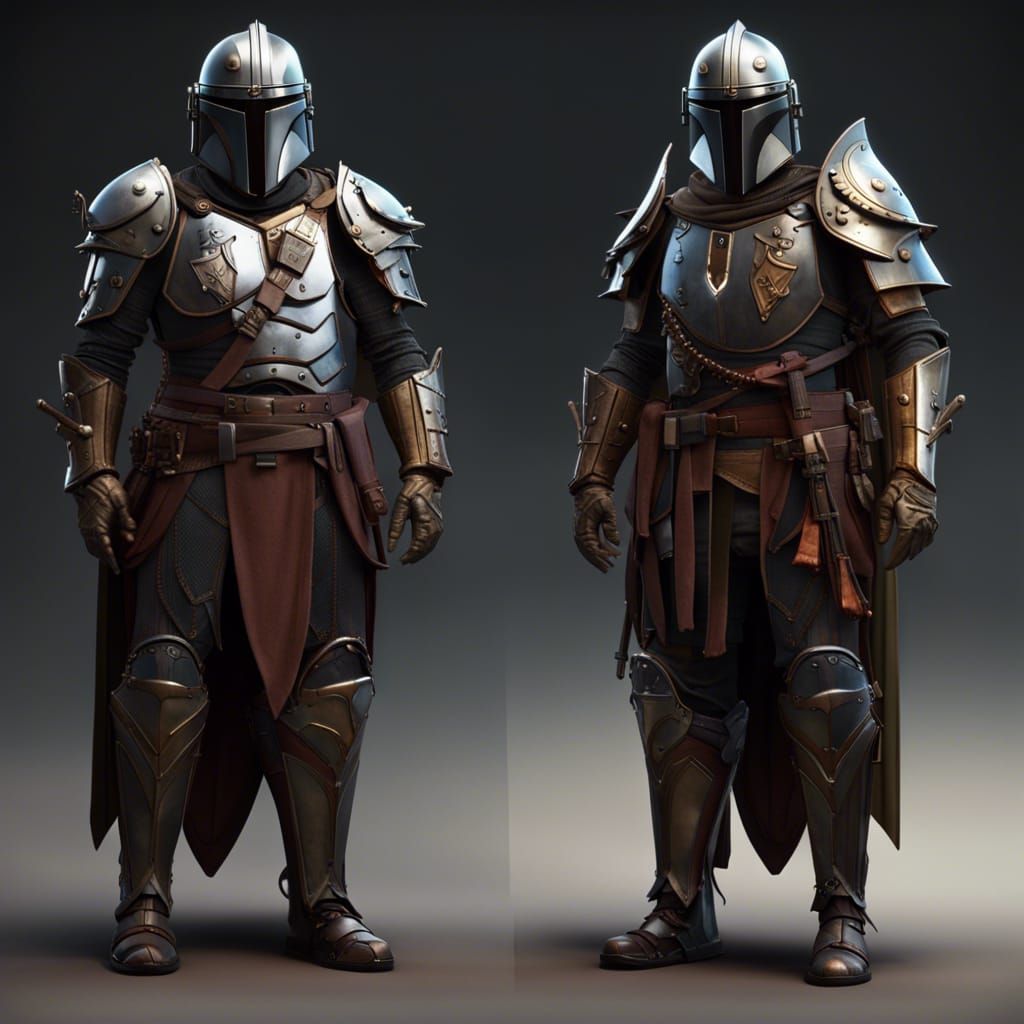 Medieval Mandalorian Armor: Dark Fantasy Concept Art