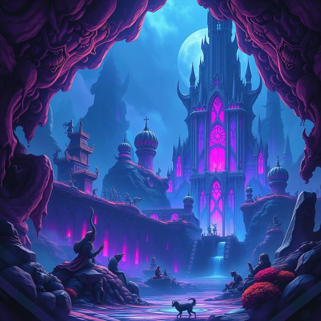 Mystical Realm Matte Painting in Fantasy Art Style