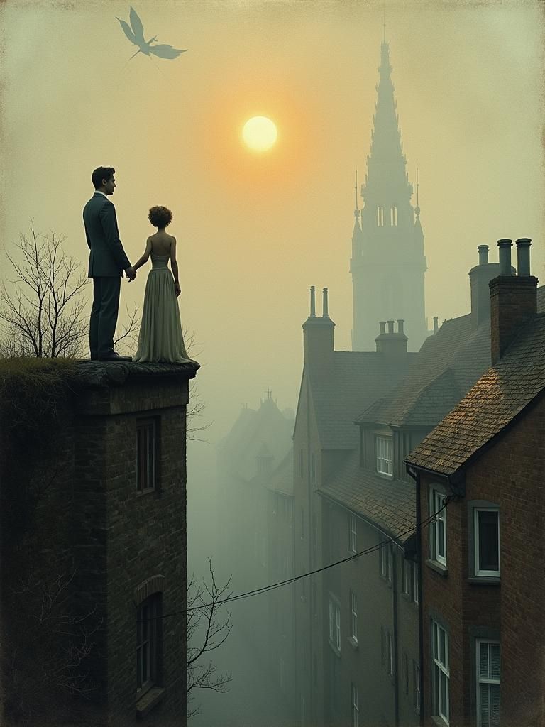 Ethereal Cityscape in Atmospheric Perspective