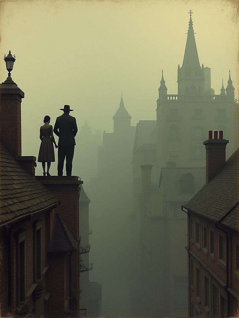 Cityscape in Atmospheric Perspective with Natural Lighting