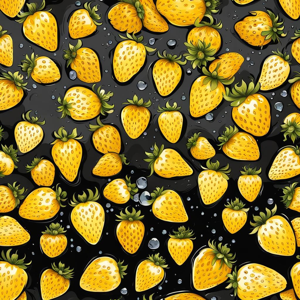Plenty of yellow strawberries
