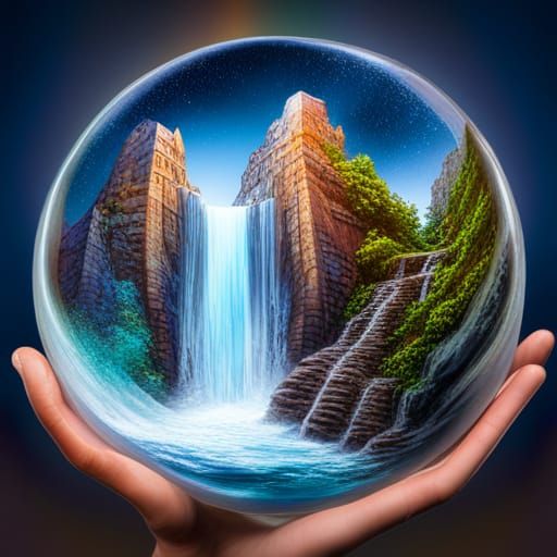 Angel and Unicorn in Mystical Snow Globe