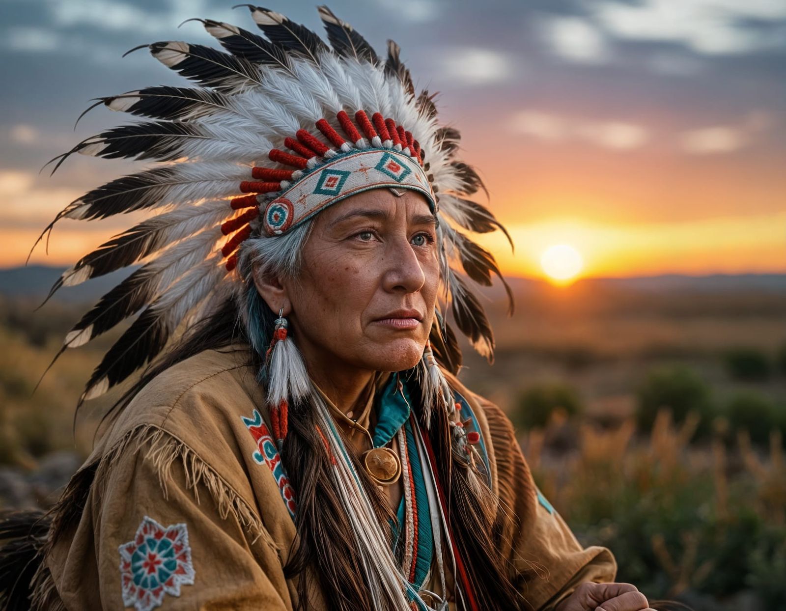 Venerable Native American Chief Portrait