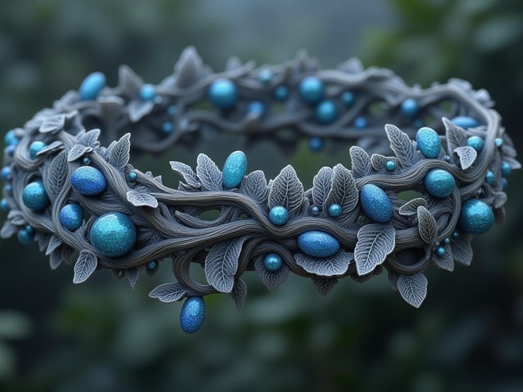 Ethereal Silver Vines Bracelet in a Whimsical Enchanted Glad...