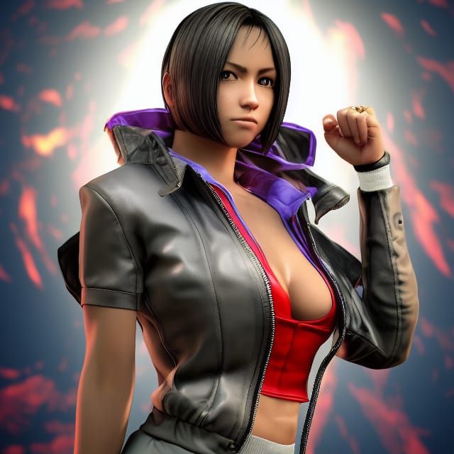 Jennifer Gray as KOF 15 Character, Acrylic Art