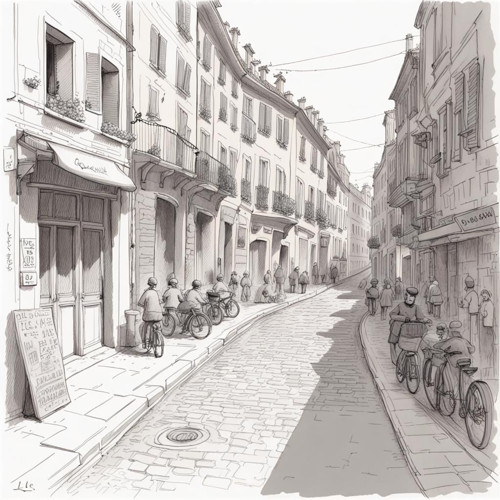 Vintage Pen and Ink Sketches of Old Paris