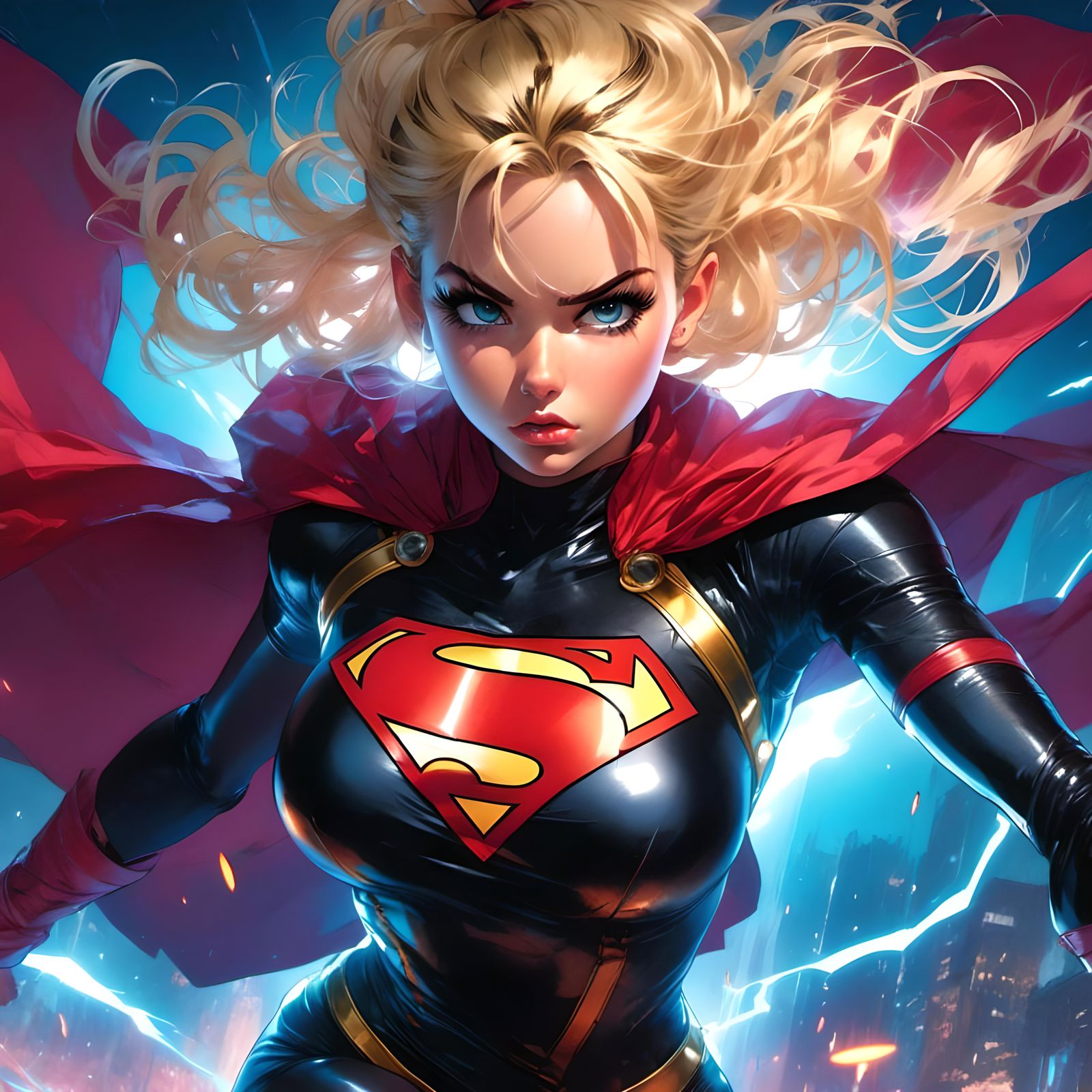 Furious Superhero Reveal in Digital Comic Style