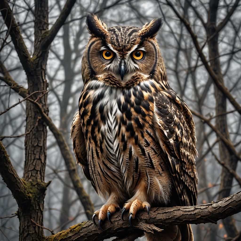 Hyperrealistic Owl Familiar in Cinematic Lighting