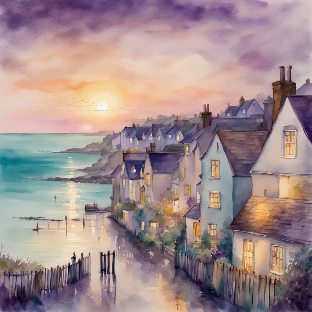 Watercolor Village 03