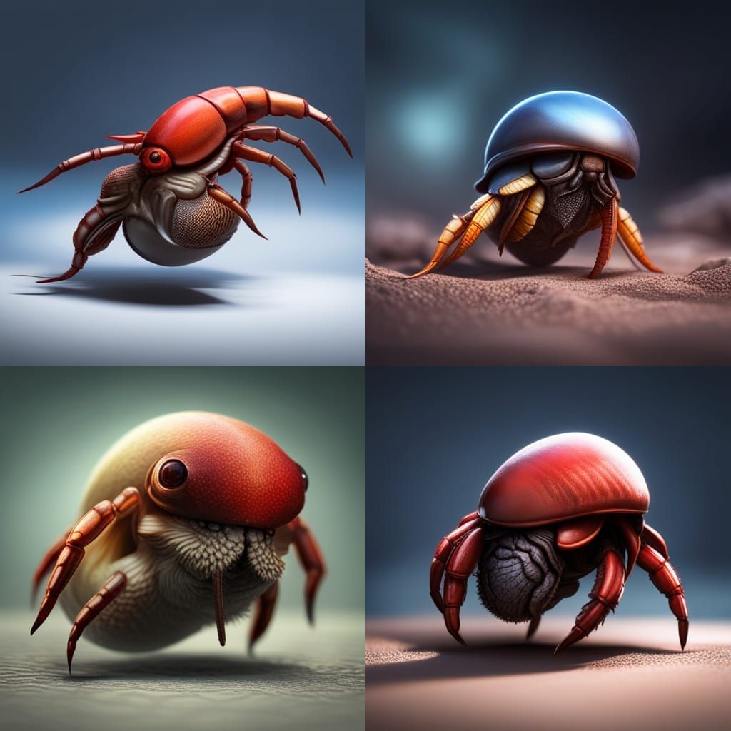 Detailed 3D Render of a Hermit Crab