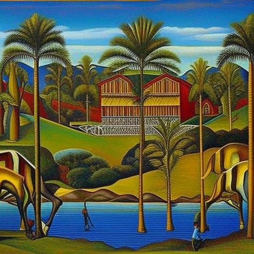 Circus Scene in Pre-Raphaelite Style