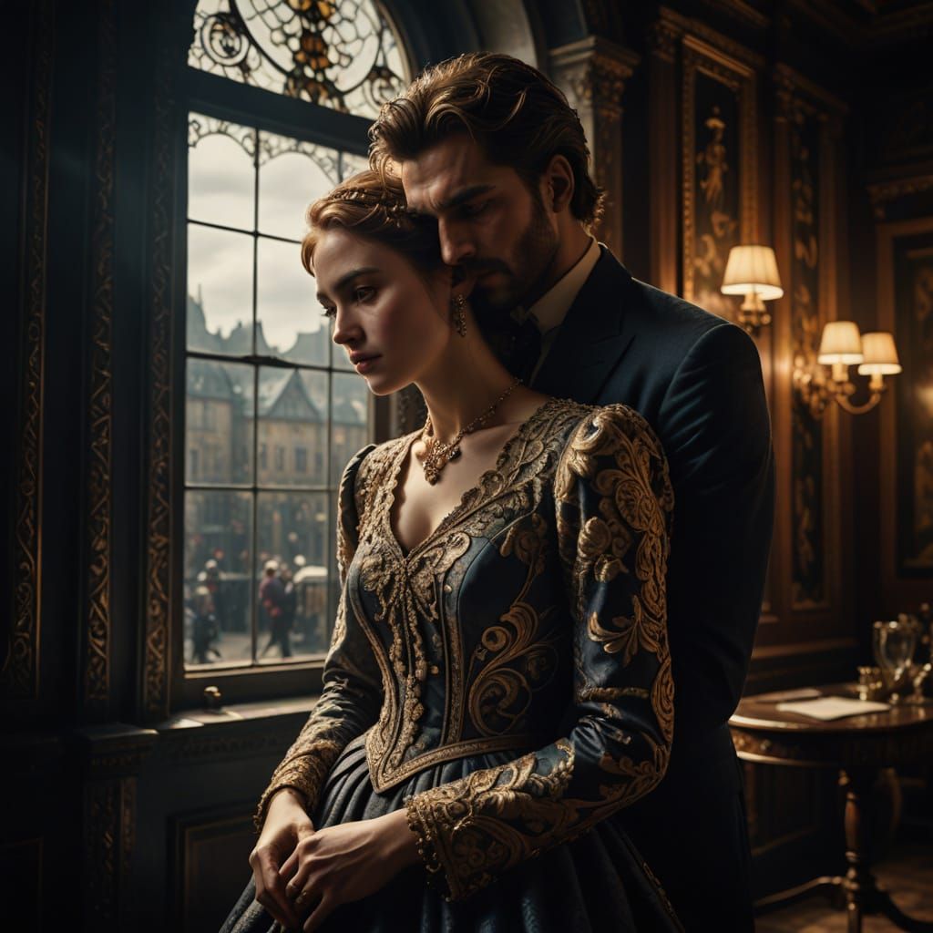 Elegant Couple in Luxurious Room