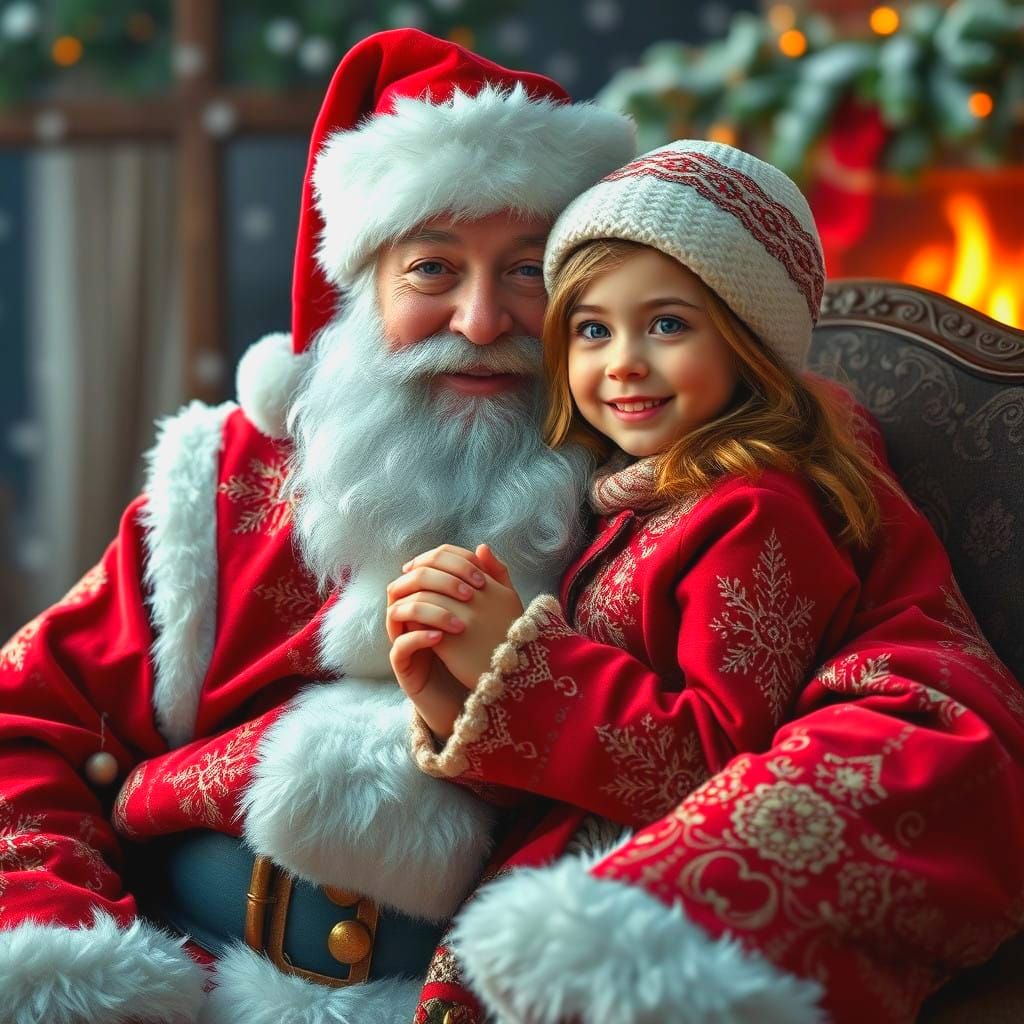 A Little Girl's Christmas Wish in Vibrant Concept Art Style