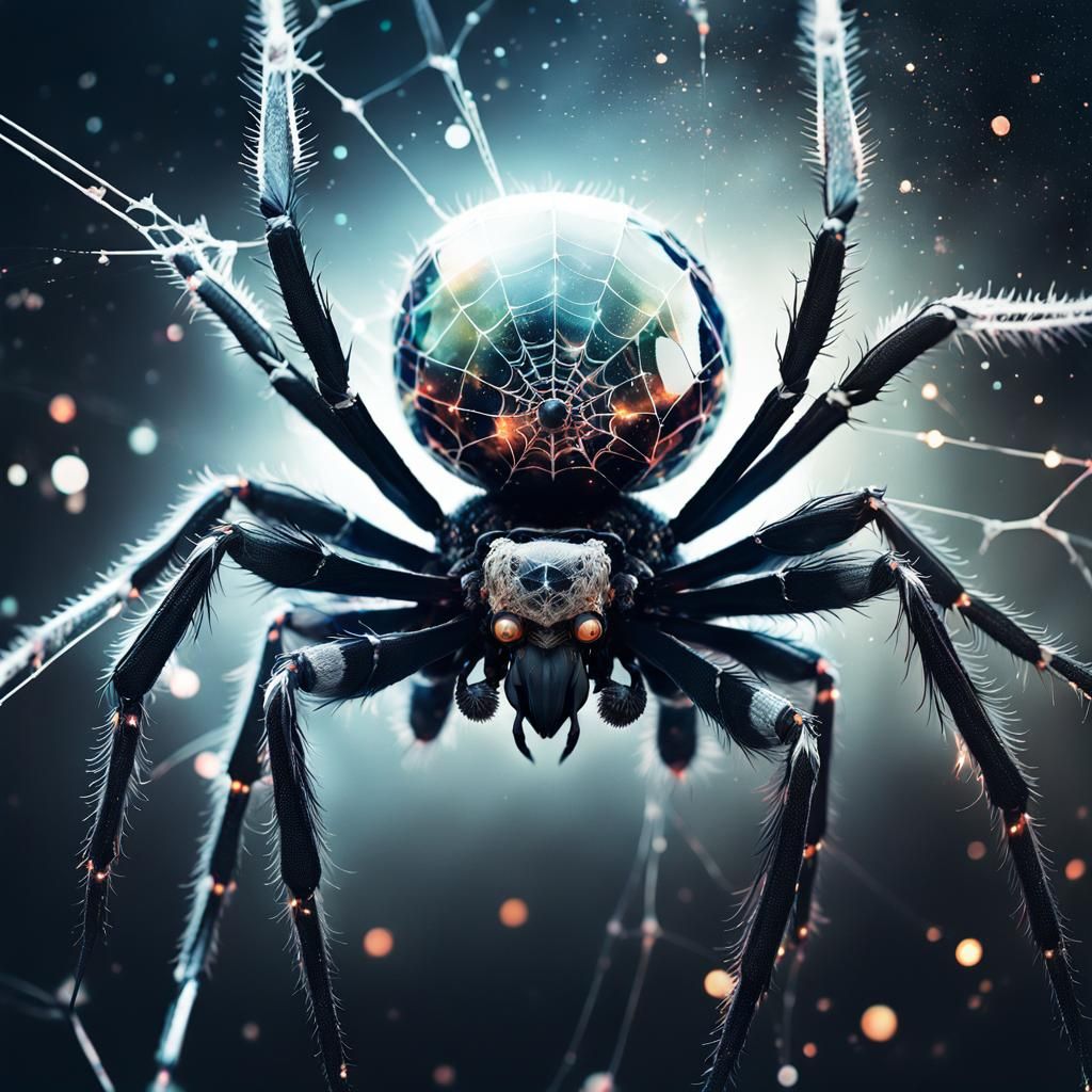 Nacreous Spider with Organic Tracery