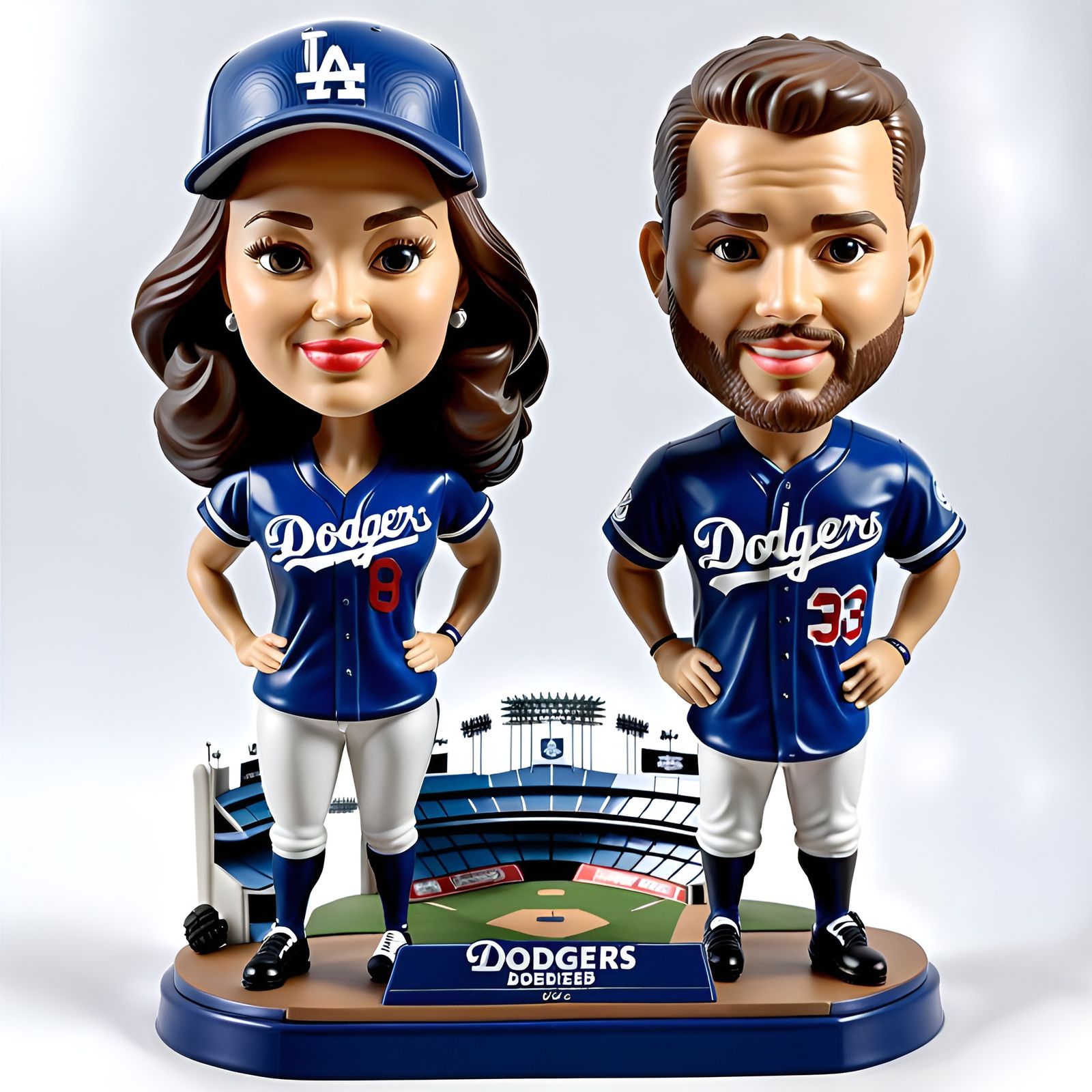 Dodgers Bobblehead Couple at the Stadium