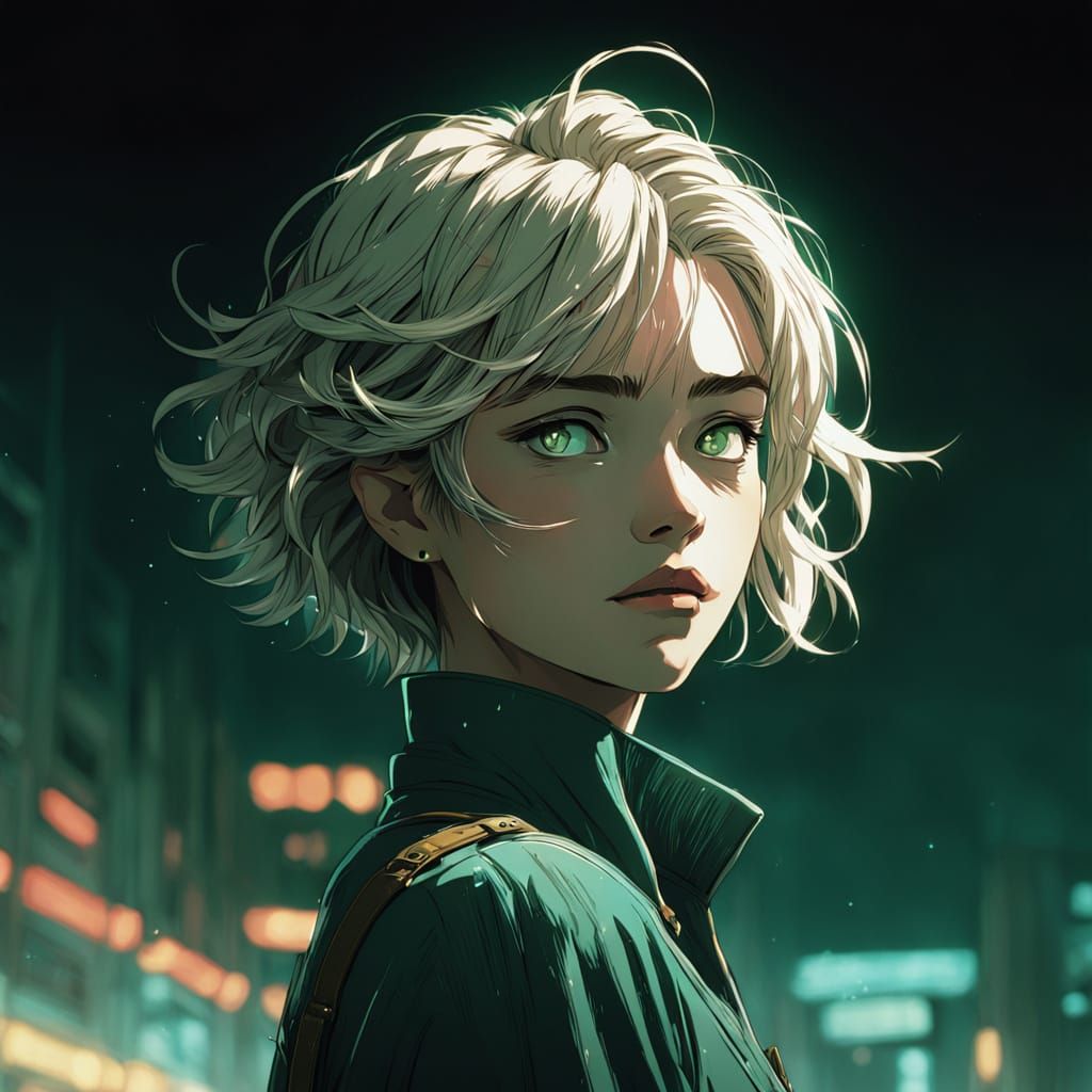 Mysterious Woman in Deep Shadows, Anime Style