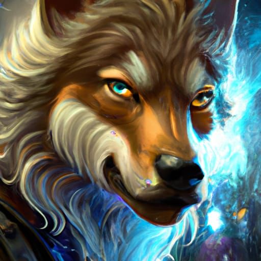 Electric Wolf Portrait in Detailed Digital Art