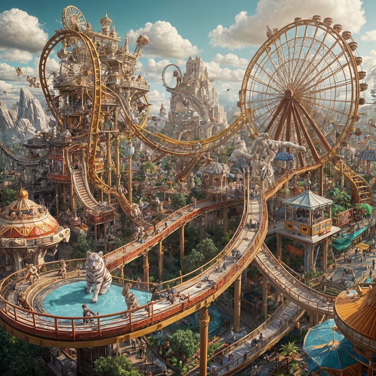 Animals Visit Zootopia Amusement Park