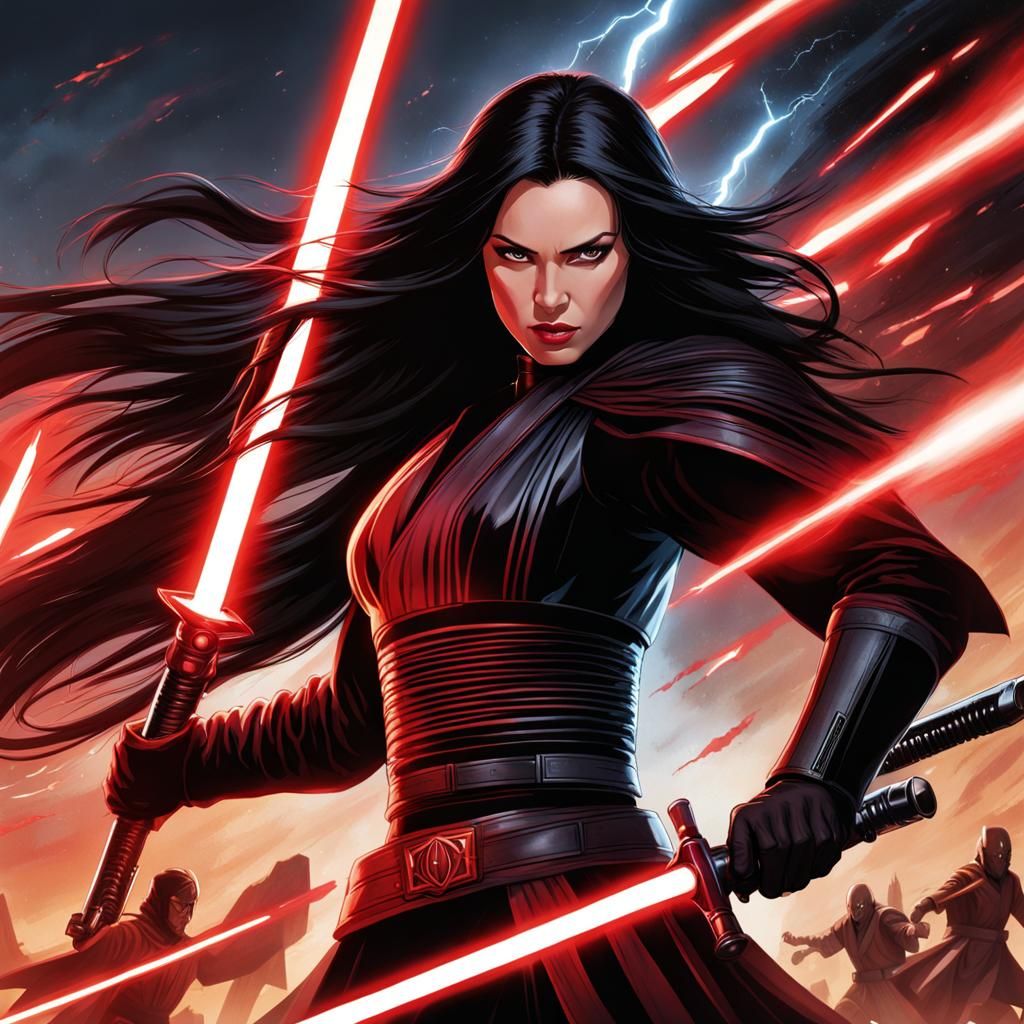 Sith Lord Unleashes Force Lightning on Jedi Army