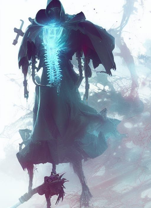 Grim Reaper in Deep Color Photoillustration