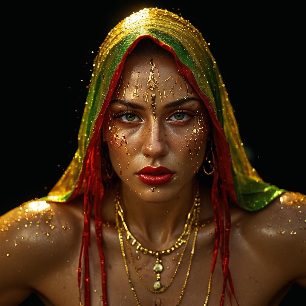 Dramatic Close-up Portrait in Baroque Style