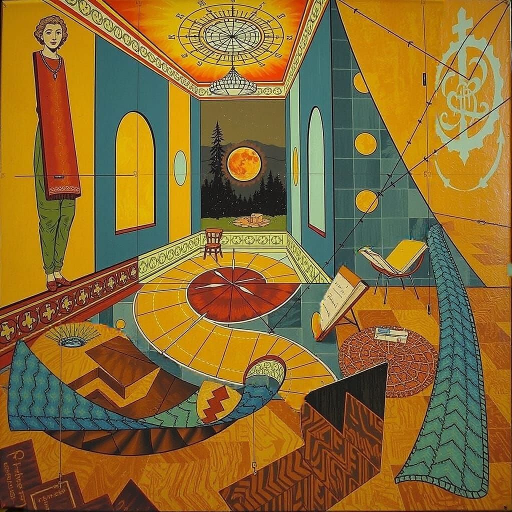 Mathematical Curves and Spirals in Abstract Art