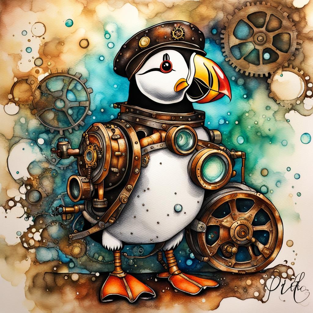 Steampunk Puffin