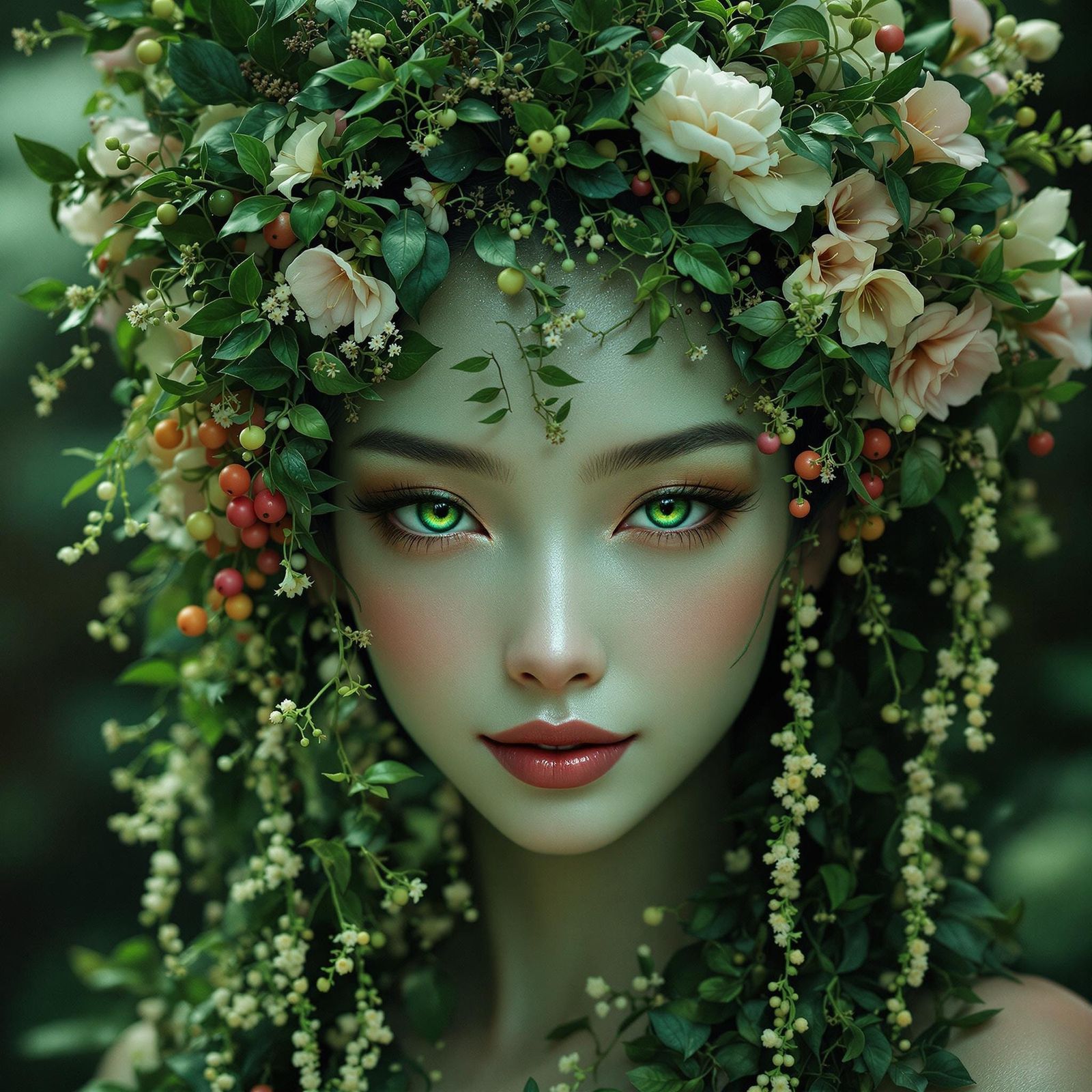 Ethereal Dryad Goddess in Bloom